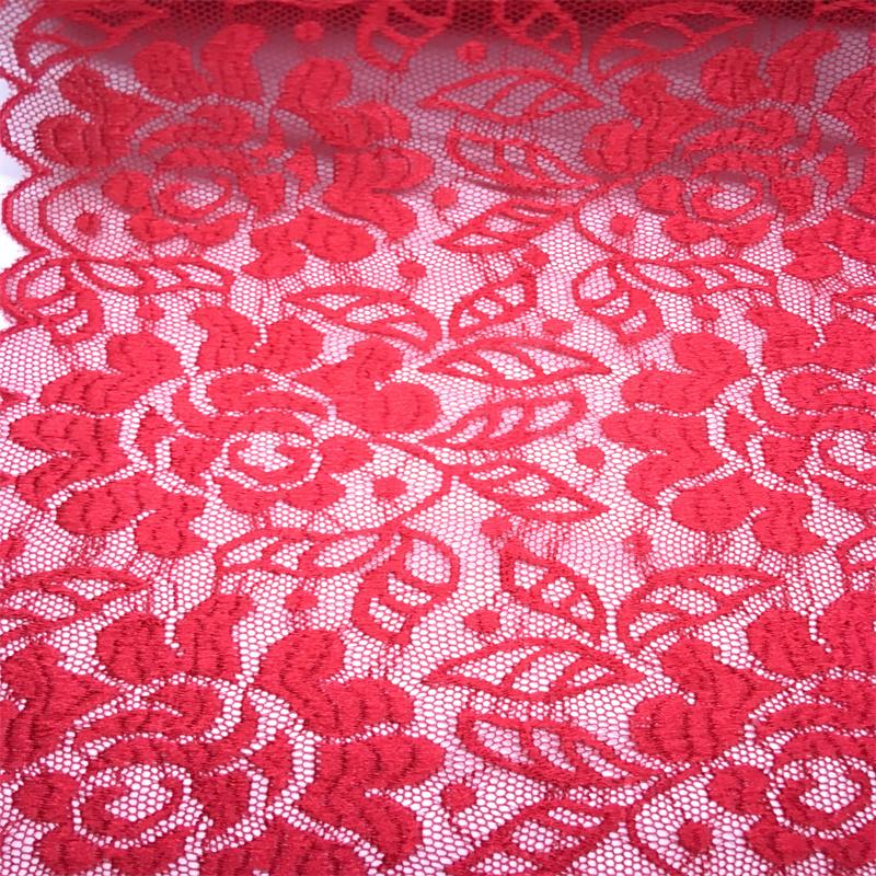 (2 Colors) 18.5cm wide Floral Elastic Stretchy Mesh Lace Fabric for Lingerie, Bra, Underwear, Garment, Sewing & Crafting