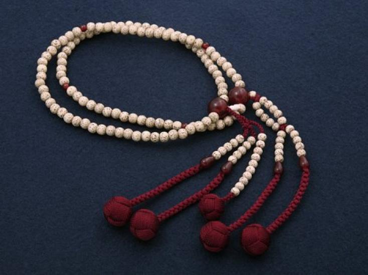 Cuentas de Oración Budistas Kyoto Butsudan Hayashi, Secta Nichiren, 0 Shaku (1.5 pies), Diseño de Árbol Bodhi de Estrella y Luna con Ágata (De las mujeres), Formal,