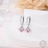 Hot 925 Sterling Silver Earrings Charm Simple Shining Lotus Zircon Wedding Women Jewelry Gift