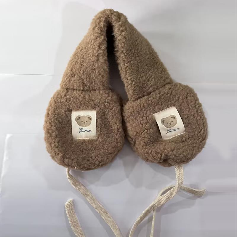 

Мультяшный медведь плюшевые складные наушники модные женские зимние утеплители для ушей многофункциональные уши для девочек милый шарф рождественский подарок