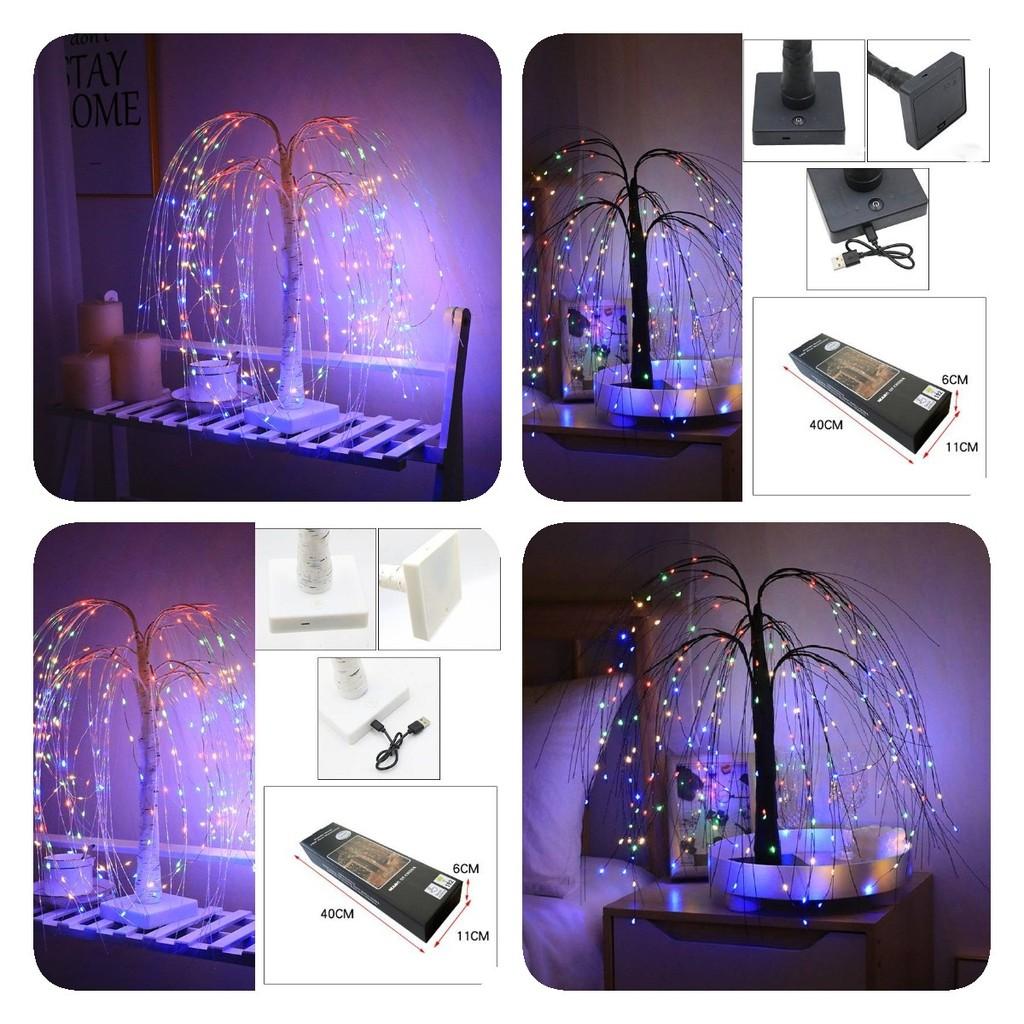 Led Rgbw Weeping Willow Lights Christmas Fairy Lights Bonsai Tree Table Lamp