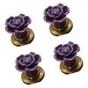 4 Stück Elegante Florale Keramik Schrankknöpfe mit Zinklegierungsschrauben für Möbel Kleiderschrank Kommode Schubladengriffe Verwendung