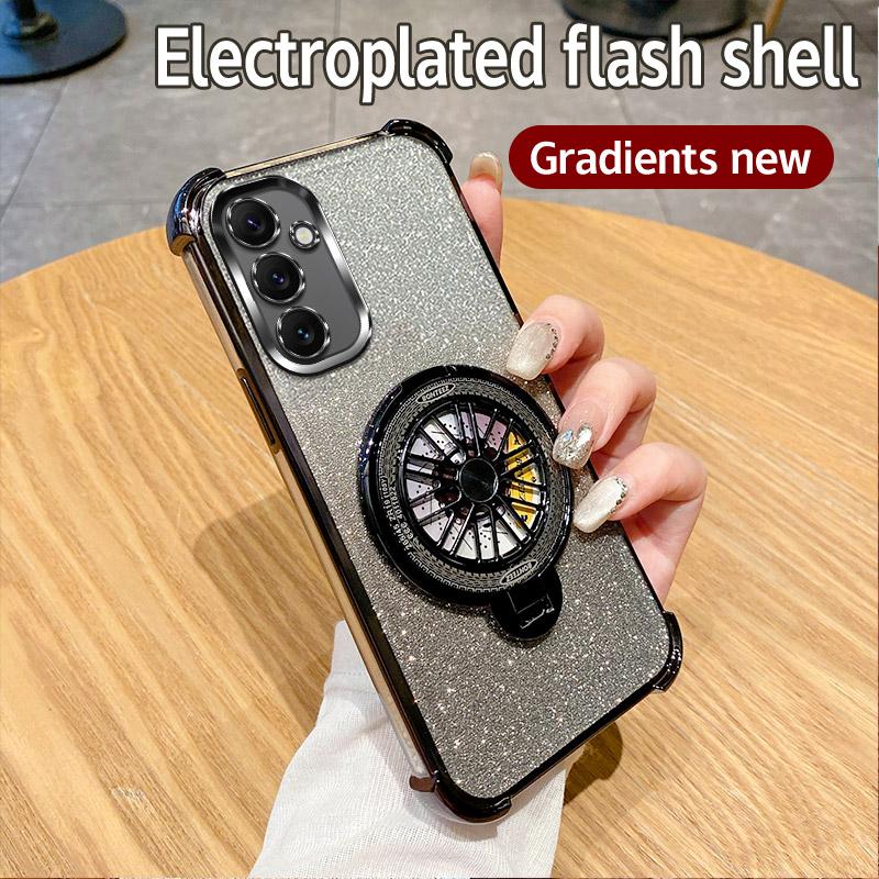 Shockproof Rotate Gyro Holder Magnetic Case on for Motorola Moto G24 G14 G34 G84 G54 G04 G53 E14 G52 G82 G10 Bracket Clear Cover