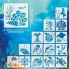 16Pcs Reusable Diy Sea Ocean Creatures Stencils Mermaid Art Painting Templates For Wood Wall Fabric Rock