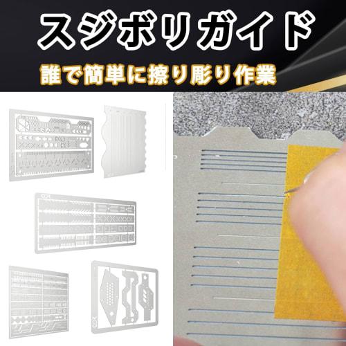 5-Piece Set of Etching Guides, Etching Saws, and Stainless Steel Templates for Plastic Models