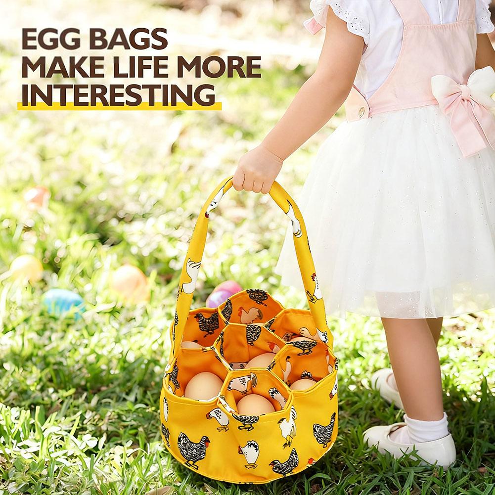 Egg Gathering Basket Chicken Egg Collection Supplies Reusable Canvas Garden Baskets for Fresh Eggs Collecting Egg Storage Bag