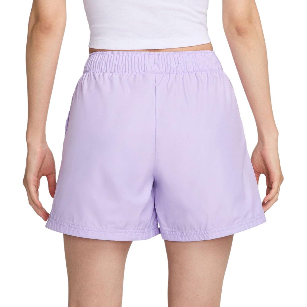 Nike Solid Color Logo Print Drawstring Straight Leg Casual Shorts Women shorts Purple DM6761-511