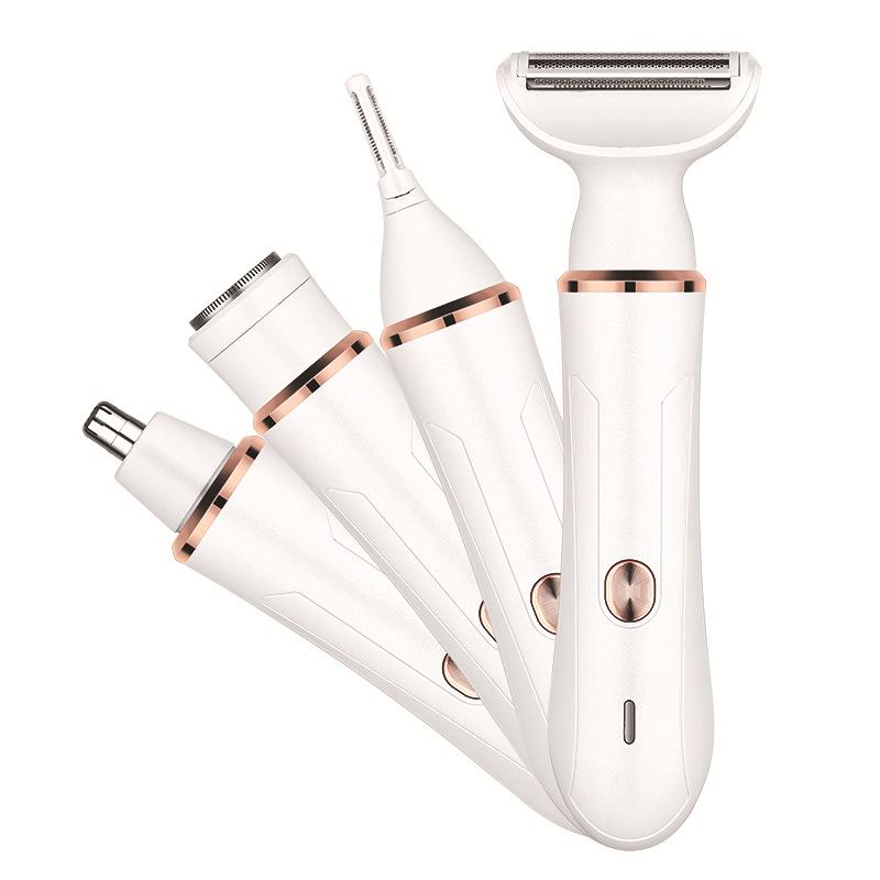 Women's Four-in-One USB Rechargeable Electric Shaver for Legs, Armpits, and Pubic Hair