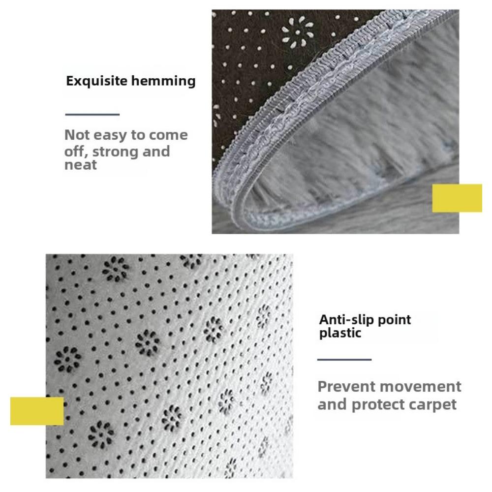 Tapete redondo de pelo de seda, cadeira de computador, cadeira giratória, almofada tie-dye, almofada de pelúcia antiderrapante, almofada de mesa redonda para sofá de sala de estar