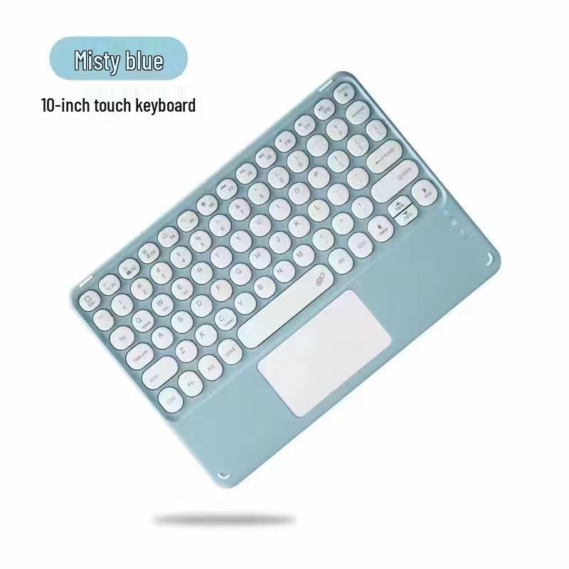

Universal Bluetooth Keyboard for 10-11 Inch Tablets: Compatible with iPad, Samsung, Huawei, Lenovo. Features Round Keys and Touch Color.