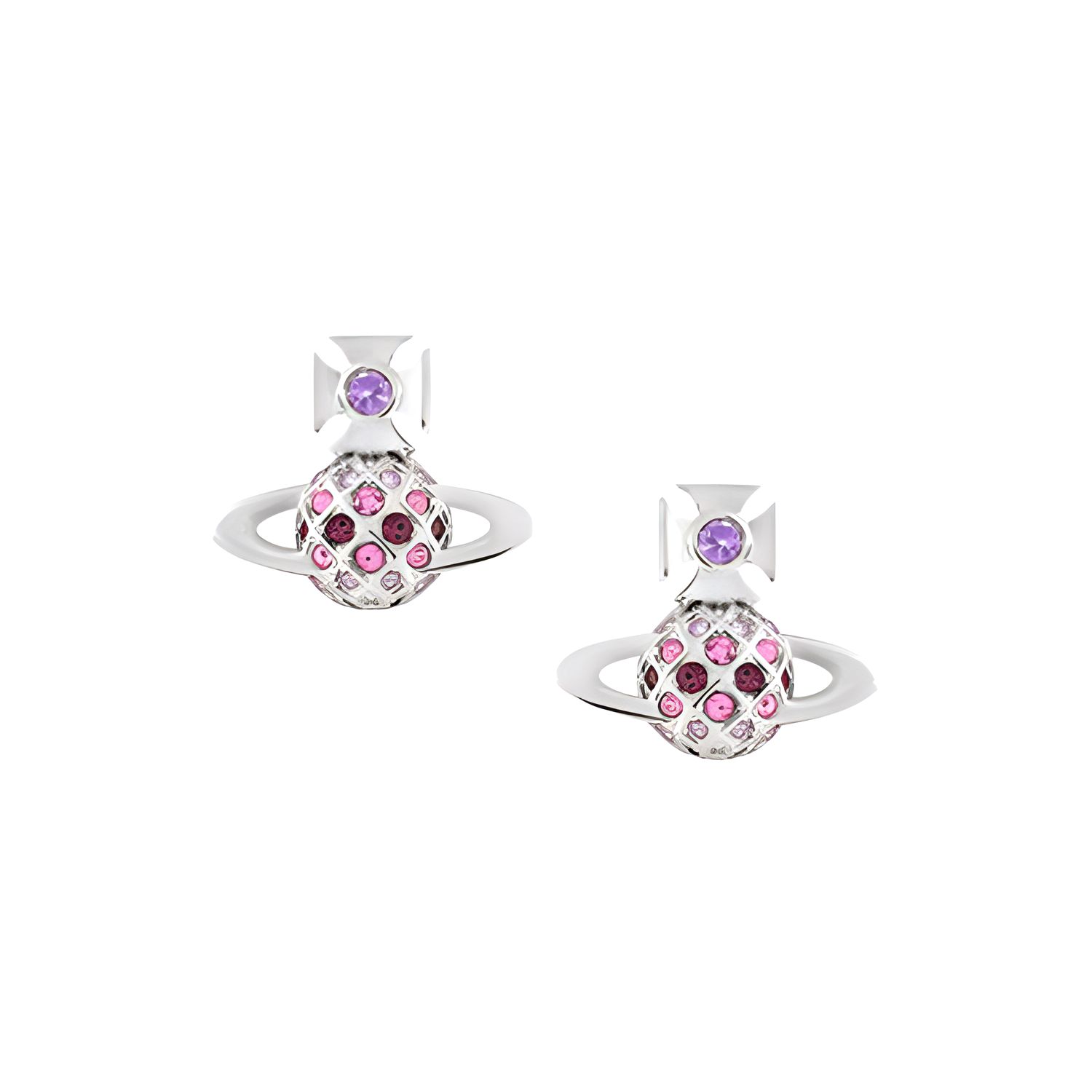 

Vivienne Westwood Saturn Shaped Brass Earrings Women earrings Silver 6201034O-02P457 F,Silver