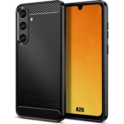 Case for Samsung Galaxy A26 5G - BOOLING - Carbon Effect Anti-Scratch Shockproof Black