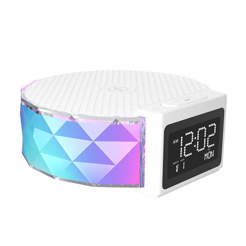 Multifunctional Wireless Charging Bedside Lamp with Perpetual Calendar, LED Night Light, Alarm Clock, and Color Atmosphere Lighting