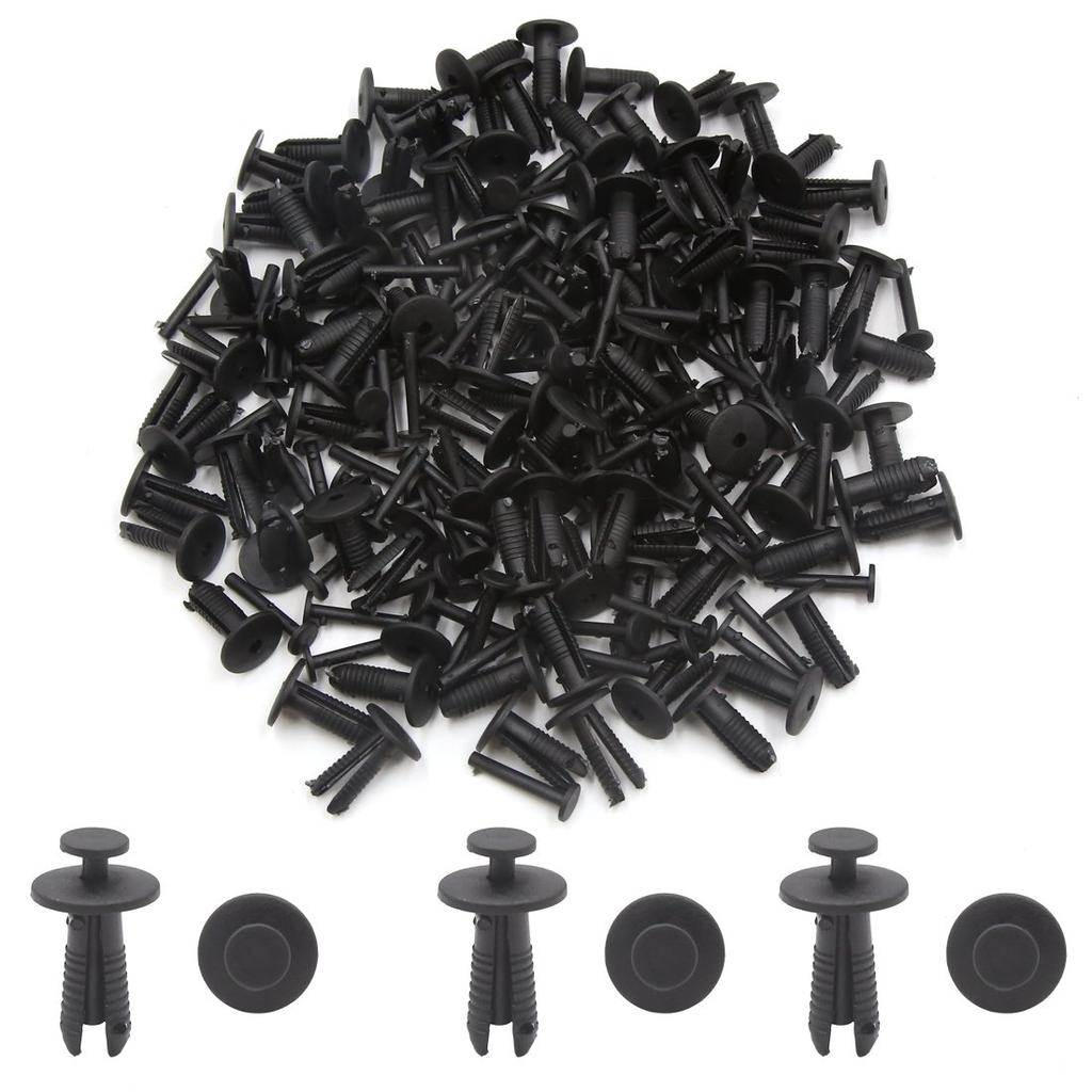 uxcell Plastic Rivets 6mm Hole Diameter Black Bumper Fender Automotive