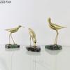 Golden Brass Bird Crafts Marble Base Creative Ornaments Desk Decoration Gold-plated Bird Artwork Statue Room Aesthetic Decor