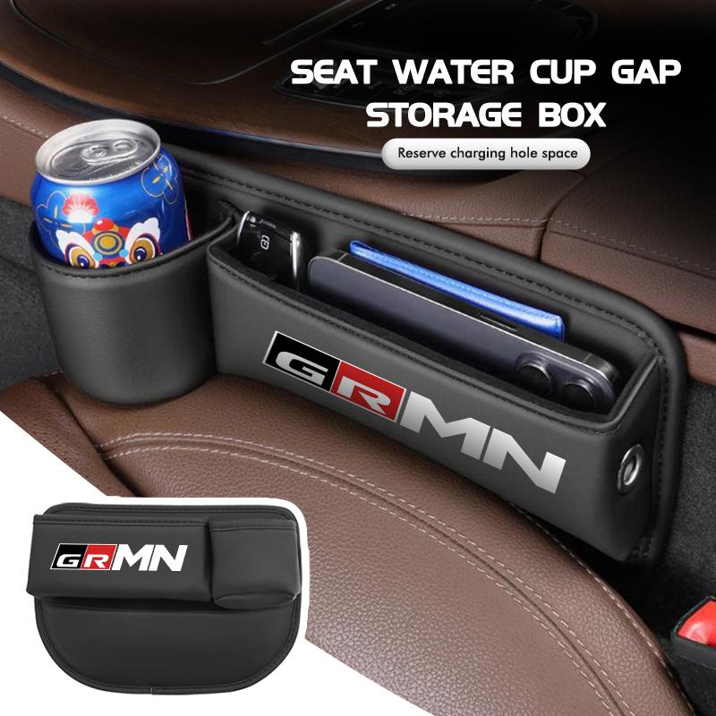 Car Seat Gap Storage Box Leather Organizer with Cup Holder For Toyota Crown GR GM Corolla YARIS Auris C-HR Hilux Vios Prius