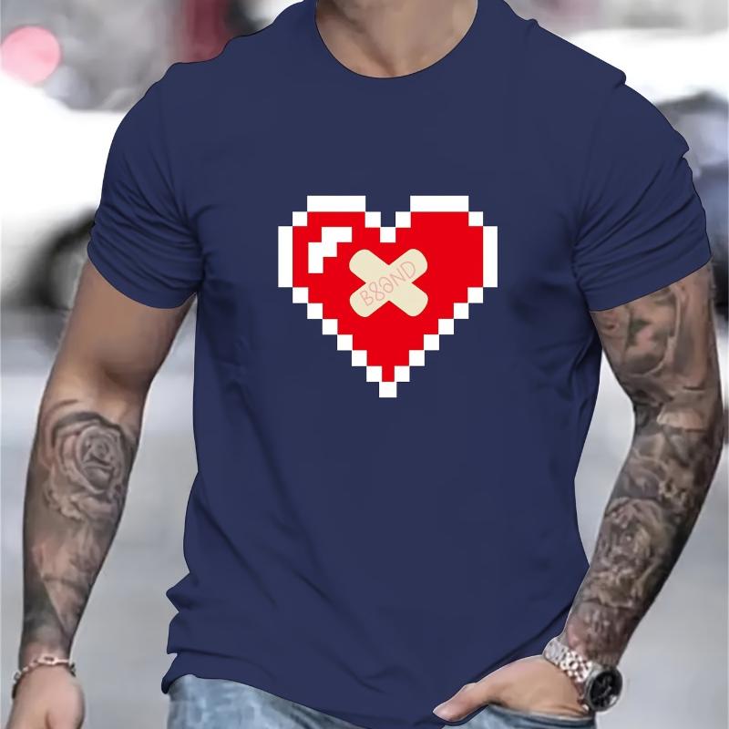 

Heart With Bandage Graphic Print T-Shirt Breathable Cool, Comfortable Wear,Daily Casua XXL белый