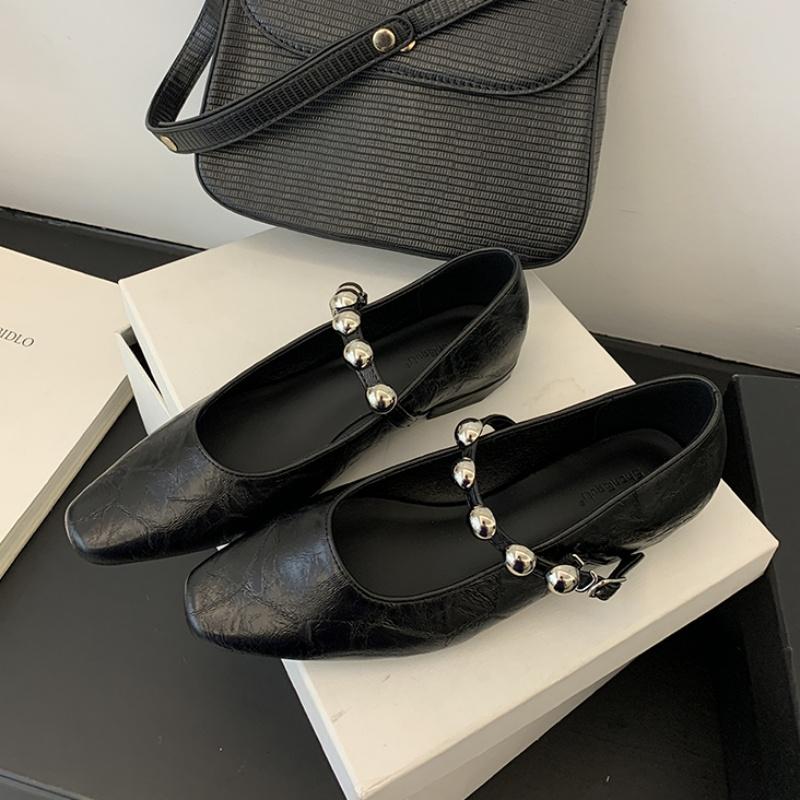 

Fashion Bailamos 2025 New Brand Women Flats Fashion Square Toe Shallow Mary Jane Shoes Soft Casual Ballet Shoes Slingback Shoes Mujer 39 чёрный