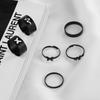 Trendy Punk Schwarz Schmetterling Schlange Ringe Set für Frauen Geometrische Hohl Ring Schmuck