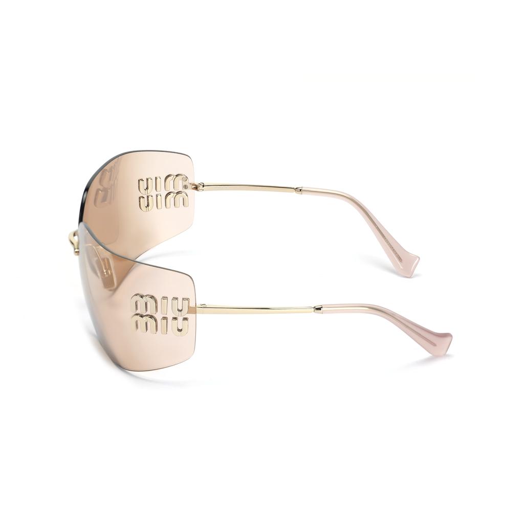 Miu Miu Logo Embossed Irregular Shape Sunglasses Women sunglasses Gold SMU54YMZVNFE20FC080