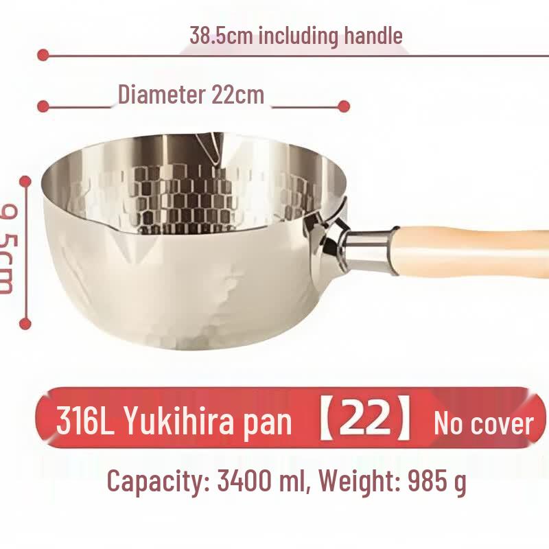 22cm 316 Stainless Steel Non-Stick Yukihira Saucepan