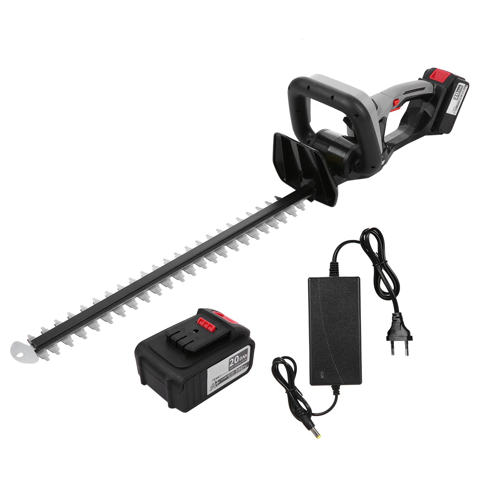 

Аккумуляторный триммер для живой изгороди, 21 В, аккумуляторный триммер для кустов, электрический триммер для обрезки живой изгороди, 21 дюйм EU Plug&2PC 4.0Ah Battery чёрный