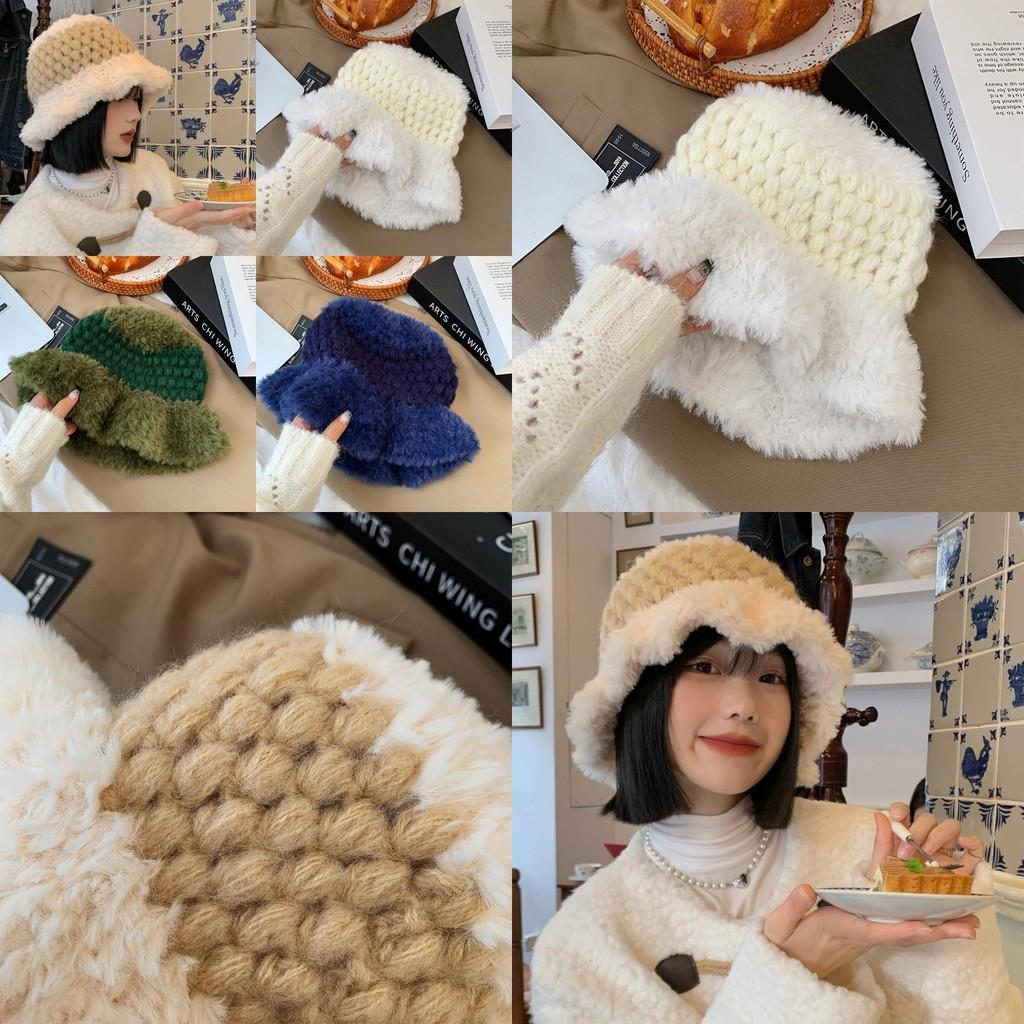 Stylish Women's Fuzzy Winter Bucket Hat Soft Cashmere Blend Chic Design