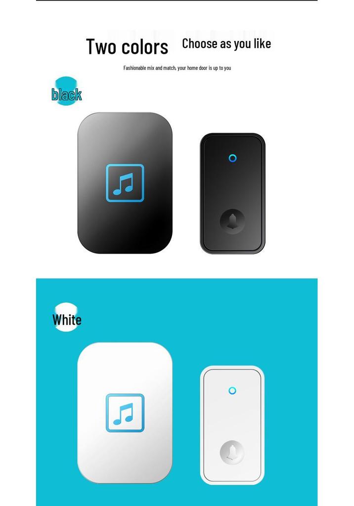 Smart Wireless Self-Powered Doorbell Switch for Home - Long Range, Two-to-One Ding-Dong Caller for the Elderly