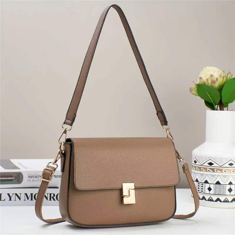 Niche High-quality Lychee Pattern PU Material Small Square Bag Simple and Versatile Underarm Bag One Shoulder Slanted Straddle Women's Bag