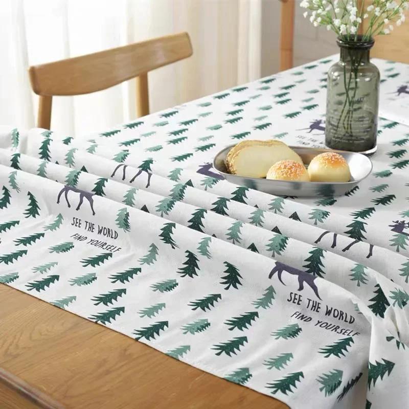 Christmas Themed Tablecloth Dining Table Cloth Christmas Decorative Party Table Cover Banquets Restaurants Kitchen Home Decor
