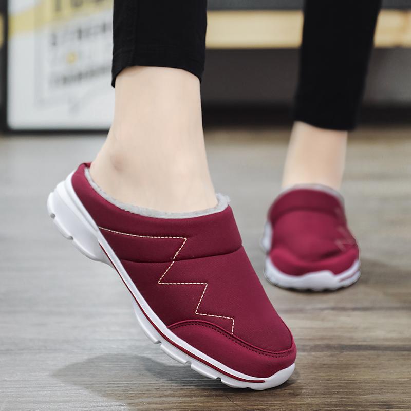 Men Women Plush Slippers Winter Indoor Outdoor Walking Shoes Warm Casual Flats Cotton Shoes Big Size 36-48