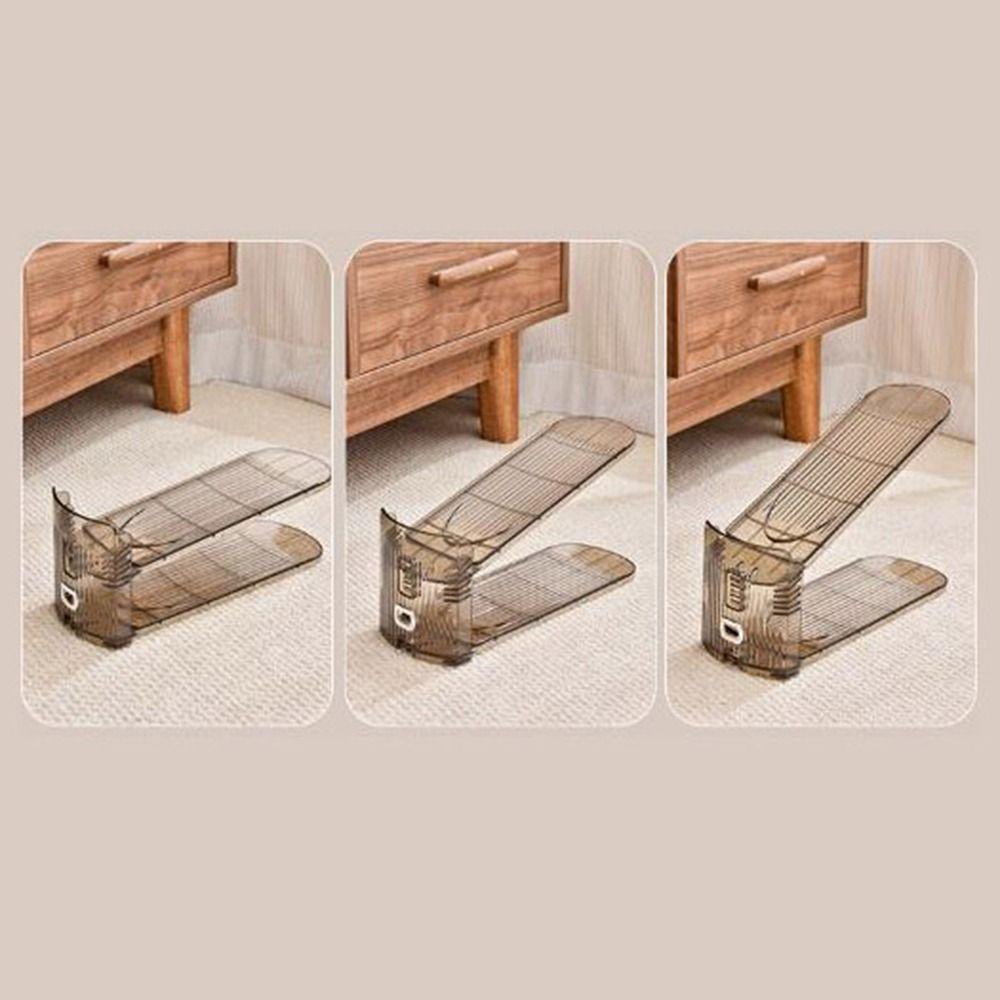 2 buc Suport de pantofi cu strat dublu anti-alunecare, înălțime reglabilă, Suport pentru pantofi cu bază plată