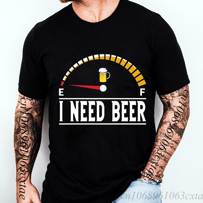 I Need Beer Print T-shirts Summer Fashion Men's Clothing Comfortable Breathable T-shirt Street Casual Fashion Men's Street Wear