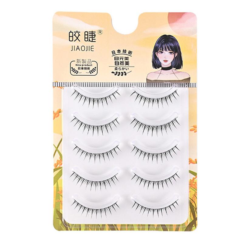 

One Piece Clear Stem False Eyelashes Five Pairs Of Small Devil Fishtail Fox Tied Oblique Fly Lazy Girl Group False Eyelashes