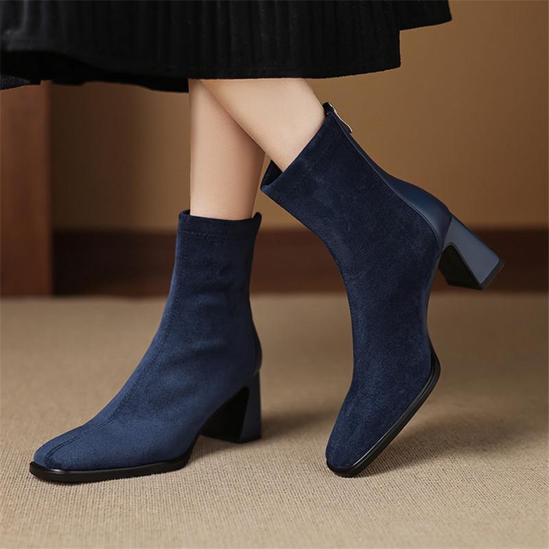 Fashion New Autumn/winter Women Boots Square Toe Shoes for Women Fashion Boot Women Versatile High Heels Ankle Boots Skinny Boots