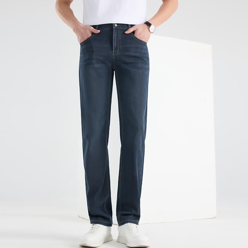 Fengxun Men s Straight-Leg Business Casual Jeans 34
