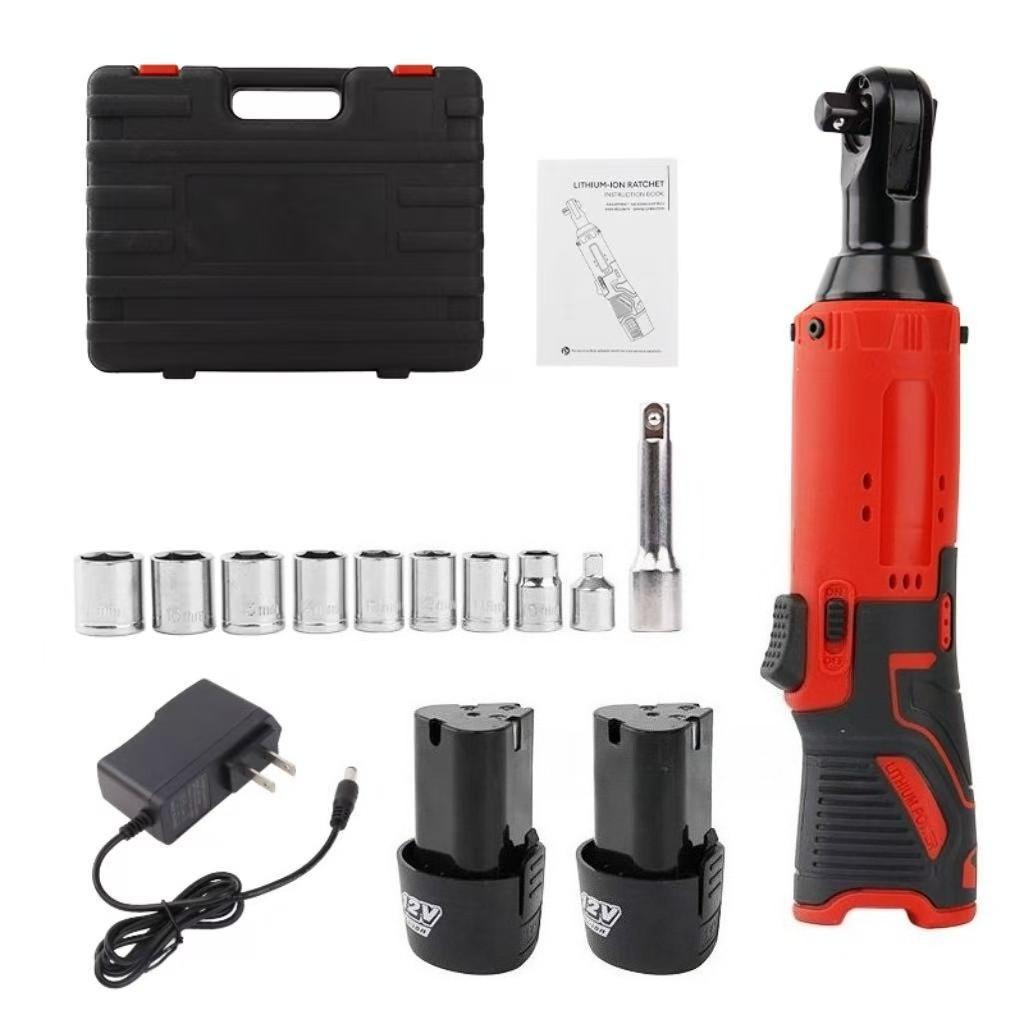 Chiave Angolare 90 Gradi Ricaricabile 12V Riparazione Manutenzione Automobilistica Utensile Elettrico Chiave a Cricchetto Elettrica Coppia Angolo Elevato