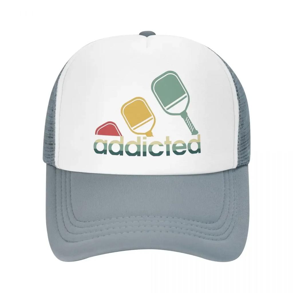 Addicted To Pickleball Sports Mesh Golf Hat Caps Outfits for Women Unisex Adjustable Baseball Cap Mesh-Back Cooling Breathable Caps