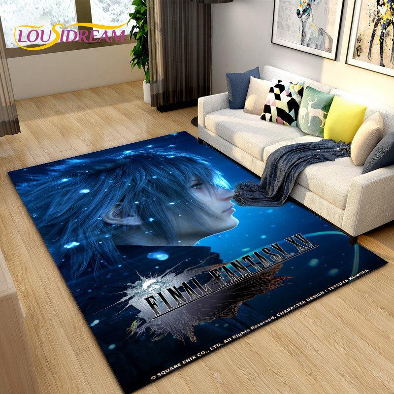 Final Fantasy 3D Printed Game Gamer Area Rug,Carpet Rug for Living Room Bedroom Sofa Doormat Decoration, Kids Non-slip Floor Mat