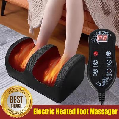 Electric Foot Massager Heating Vibration Shiatsu Kneading Roller Muscle with Remote Control Three Gear Hot Compression Therapy