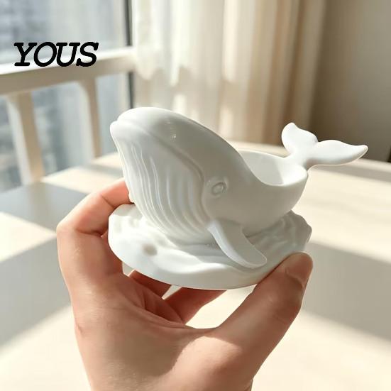 Unique Whale Shaped Trinket Bowl Decorative Storage Bowl, Ocean Theme Jewelry Tray for Ring Earring Necklace, Candle Holder, Succulent Planter & Desk
