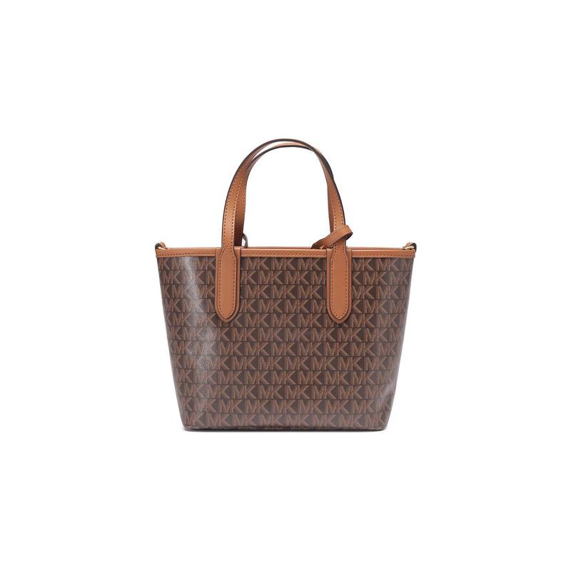 MICHAEL KORS Eliza Series Presbyopia Printed Leather Tote Bag Mother Bag Shoulder Crossbody Handbag Extra Small Women's Dark Brown