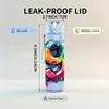 1PC Splash Color Large Number Nine Art 750ml Color Plastic Water Bottle Leakproof Flip Straw Lid For Sports Office Home Use
