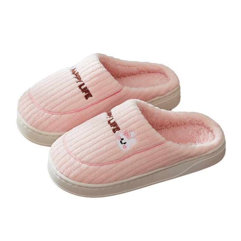 Cotton slippers winter 2025 new home indoor warm couple cute rabbit non-slip plush winter slippers