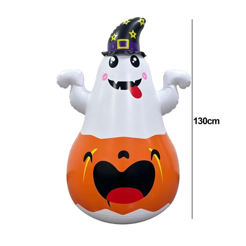Halloween Entryway Inflatable Figure, PVC Seasonal Floor Display with Manual Inflator for Party and Indoor Corner