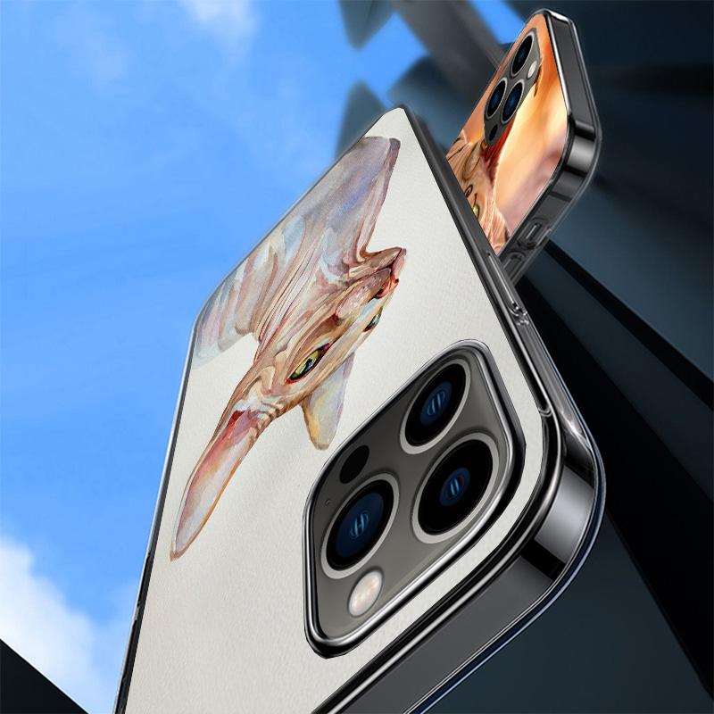 Lavaza Sphynx Sphinx Cat Cover Phone Case For iPhone 16 17 Air 15 14 Pro Max 16E Phone Case 13 Mini 12 11 7 SE 8 Print Pattern F