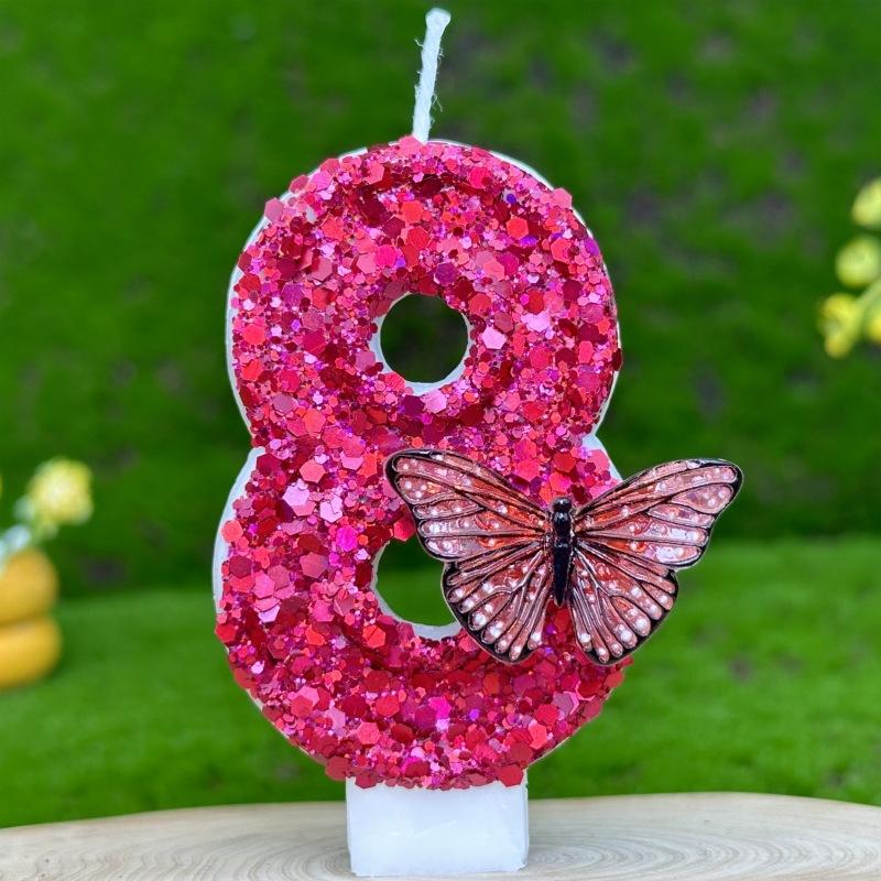 Pink Girl Room Decor Candle Sparkles Funny Birthday Candles Children's For Wedding Tables Cake Decorations Paraffin Candles