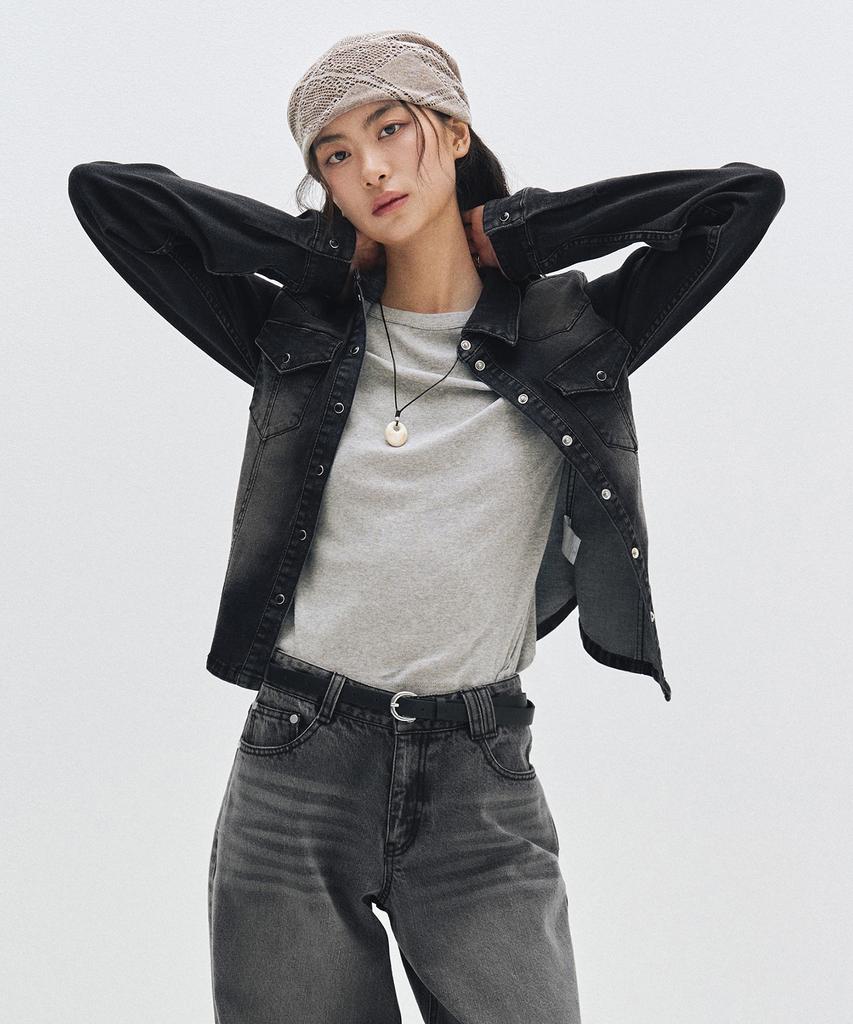 Deketeuumeon Western Slim Denim Shirts Dcwsh003Black