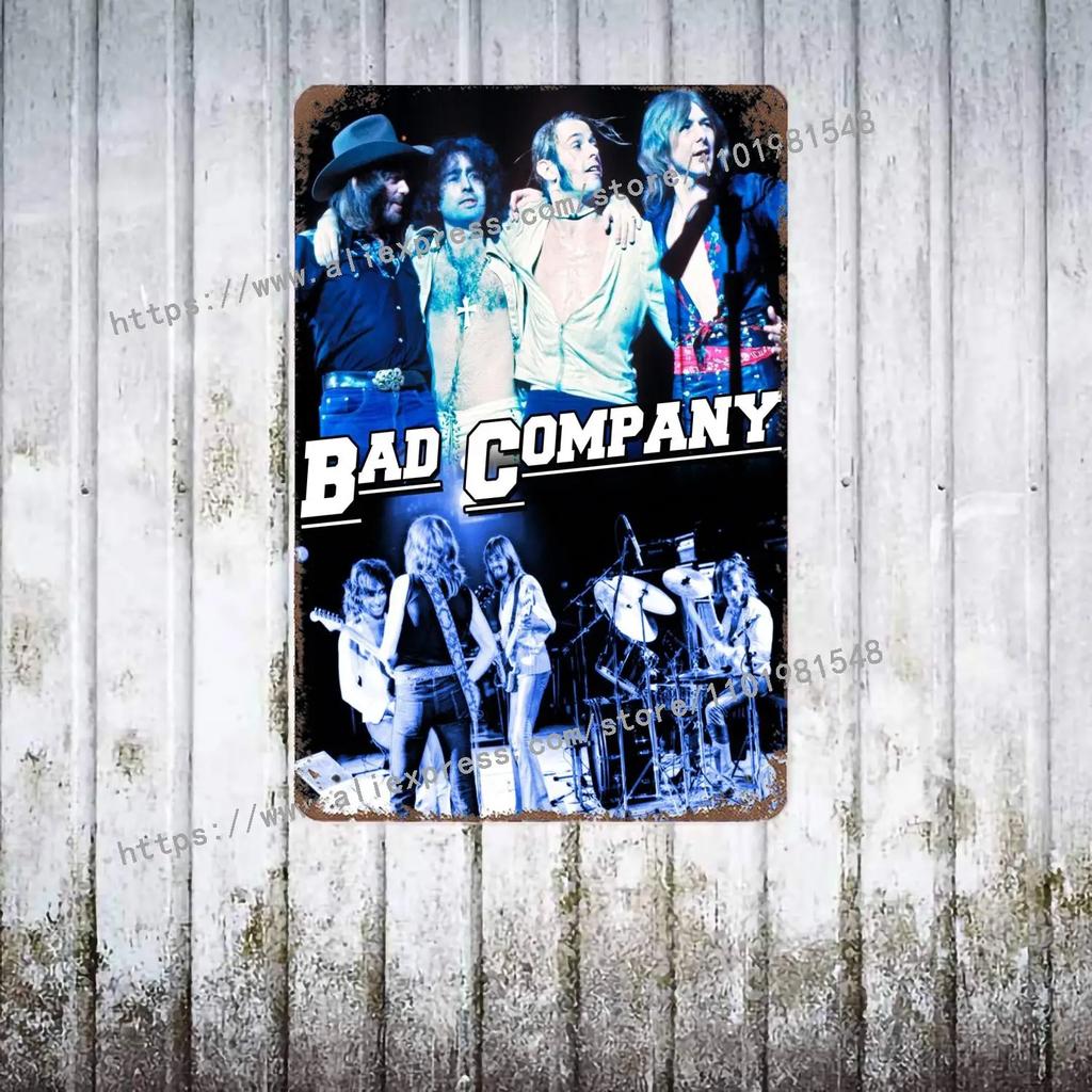 Bad Company Band metal Decor Poster Vintage Tin Sign Metal Sign Decorative Plaque for Pub Bar Man Cave Club Wall Decoration
