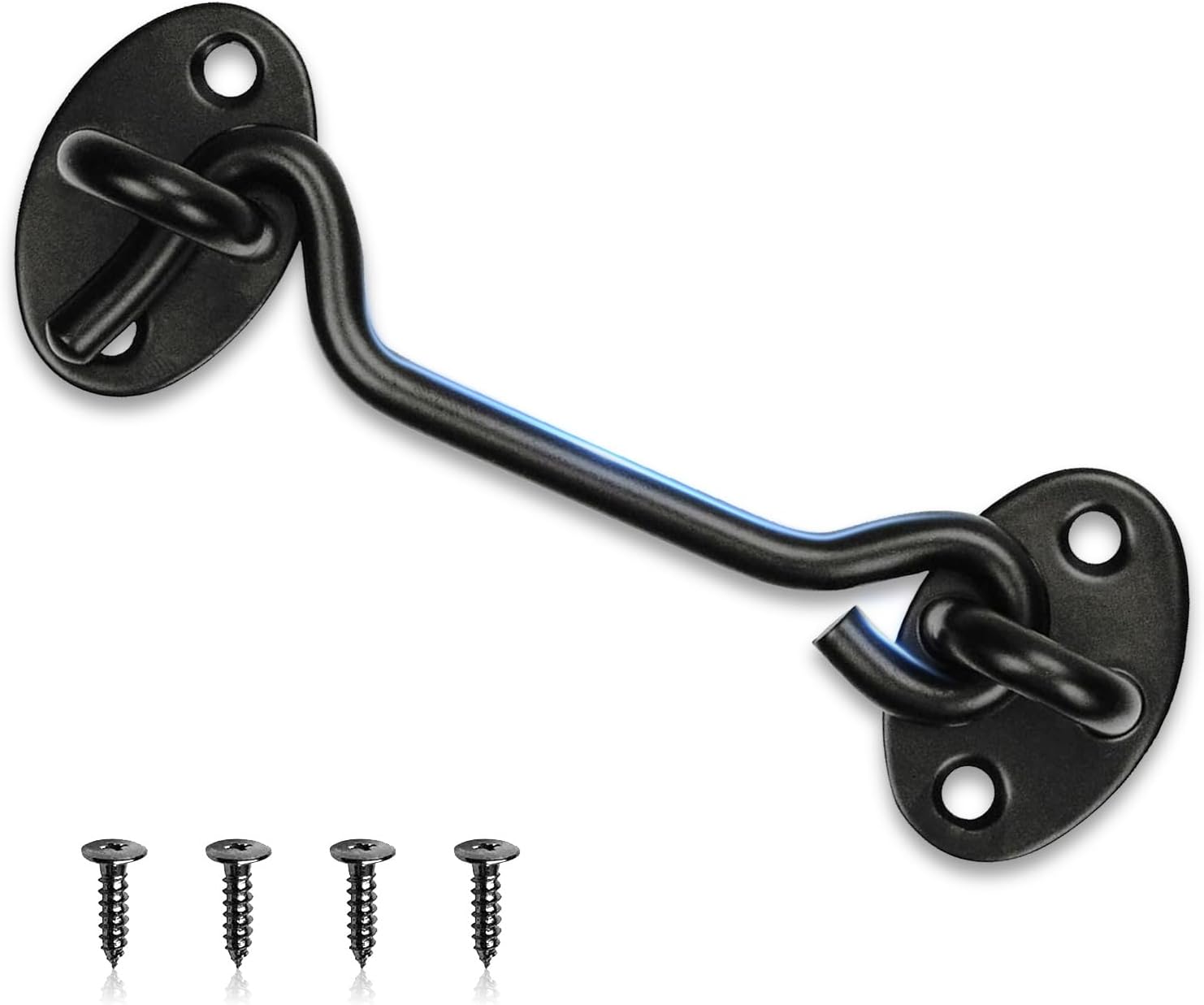 

Дверная защелка, дверной замок, защелка для ворот, замок для амбарной двери, защелка с крючком и глазком, лучшая для окна, спальни, раздвижной двери, 4 дюйма, дверной замок чёрный